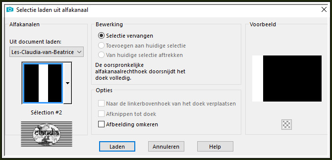 Selecties - Selectie laden/opslaan - Selectie laden uit alfkanaal : Sélection #2