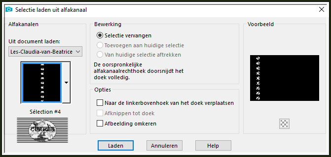 Selecties - Selectie laden/opslaan - Selectie laden uit alfkanaal : Sélection #4