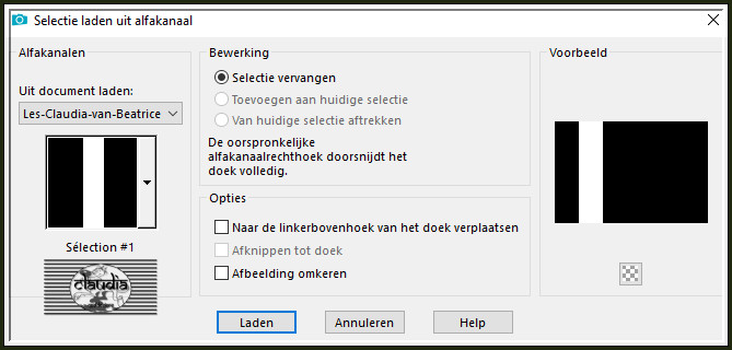 Selecties - Selectie laden/opslaan - Selectie laden uit alfkanaal : Sélection #1