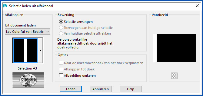 Selecties - Selectie laden/opslaan - Selectie laden uit alfkanaal : Sélection #3