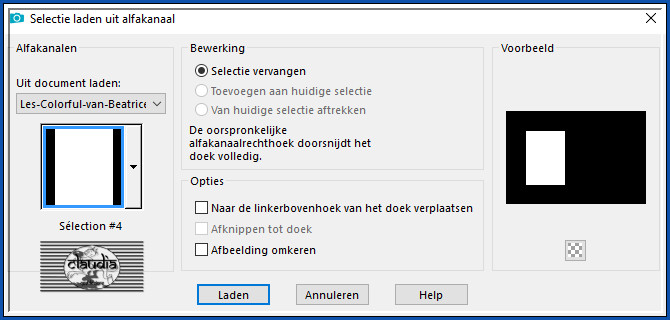 Selecties - Selectie laden/opslaan - Selectie laden uit alfkanaal : Sélection #4