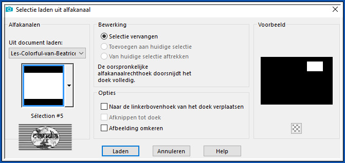 Selecties - Selectie laden/opslaan - Selectie laden uit alfkanaal : Sélection #5