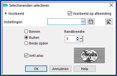 Selecties - Wijzigen - Selectieranden selecteren