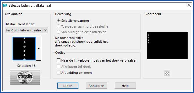 Selecties - Selectie laden/opslaan - Selectie laden uit alfakanaal : Sélection #6