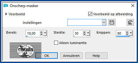 Aanpassen - Scherpte - Onscherp masker