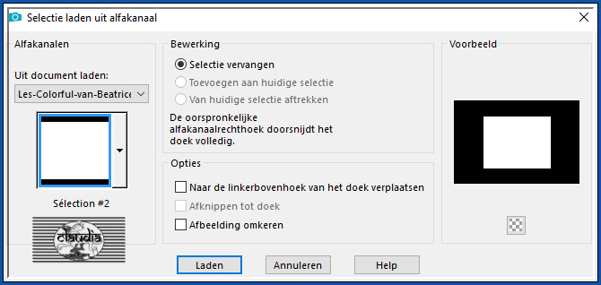 Selecties - Selectie laden/opslaan - Selectie laden uit alfkanaal : Sélection #2