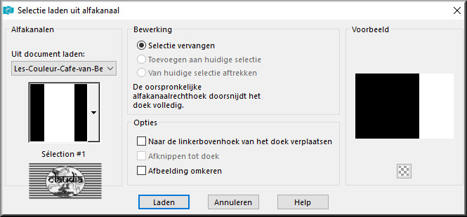 Selecties - Selectie laden/opslaan - Selectie laden uit alfakanaal : Sélection #1