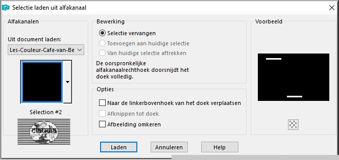 Selecties - Selectie laden/opslaan - Selectie laden uit alfakanaal : Sélection #2