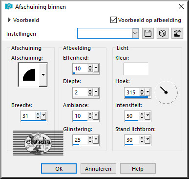 Effecten - 3D Effecten - Afschuining binnen