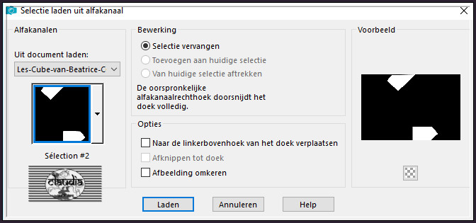 Selecties - Selectie laden/opslaan - Selectie laden uit alfakanaal : Sélection #2