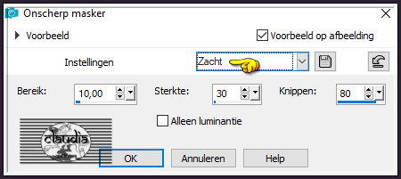 Aanpassen - Scherpte - Onscherp masker