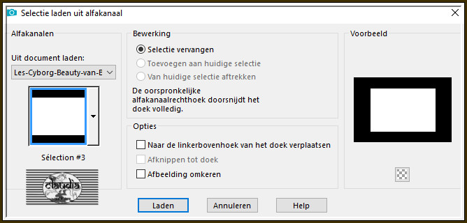 Selecties - Selectie laden/opslaan - Selectie laden uit alfakanaal : Sélection #3