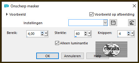 Aanpassen - Scherpte - Onscherp masker