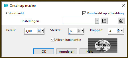 Aanpassen - Scherpte - Onscherp masker 