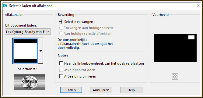 Selecties - Selectie laden/opslaan - Selectie laden uit alfakanaal : Sélection #2