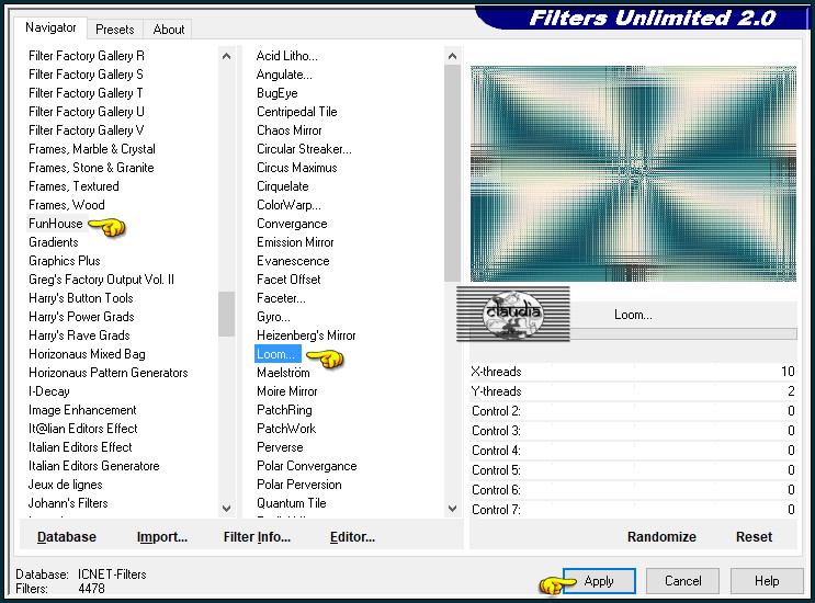 Effecten - Insteekfilters - <I.C.NET Software> - Filters Unlimited 2.0 - FunHouse - Loom