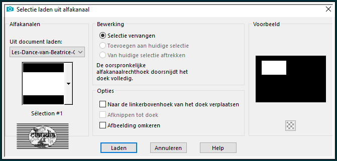 Selecties - Selectie laden/opslaan - Selectie laden uit alfakanaal : Sélection #1