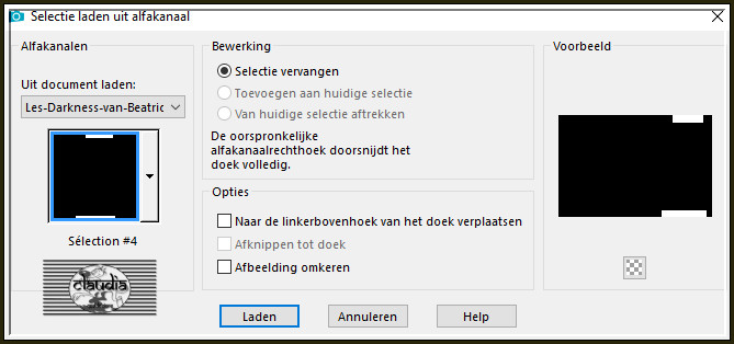 Selecties - Selectie laden/opslaan - Selectie laden uit alfakanaal : Sélection #4