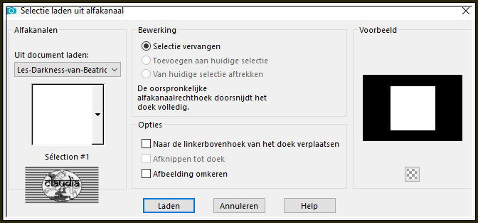 Selecties - Selectie laden/opslaan - Selectie laden uit alfakanaal : Sélection #1