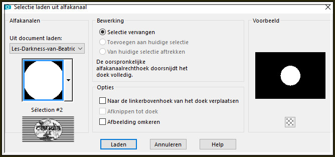 Selecties - Selectie laden/opslaan - Selectie laden uit alfakanaal : Sélection #2