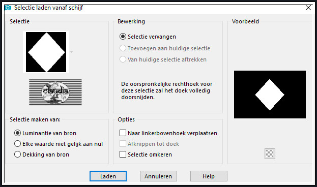 Selecties - Selectie laden/opslaan - Selectie laden vanaf schijf : selDouceur2