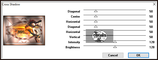 Effecten - Insteekfilters - Graphics Plus - Cross Shadow