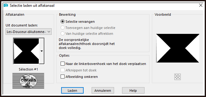 Selecties - Selectie laden/opslaan - Selectie laden uit alfakanaal : Sélection #1