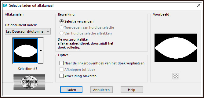 Selecties - Selectie laden/opslaan - Selectie laden uit alfakanaal : Sélection #3