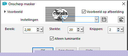 Aanpassen - Scherpte - Onscherp masker