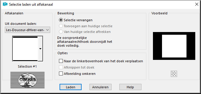 Selecties - Selectie laden/opslaan - Selectie laden uit alfakanaal : Sélection #1