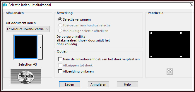 Selecties - Selectie laden/opslaan - Selectie laden uit alfakanaal : Sélection #3