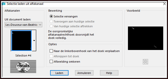 Selecties - Selectie laden/opslaan - Selectie laden uit alfakanaal : Sélection #4