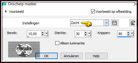 Aanpassen - Scherpte - Onscherp masker