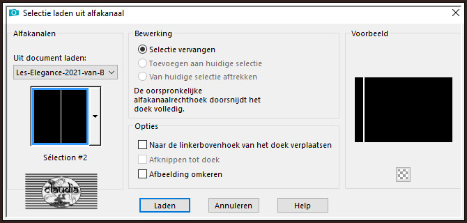 Selecties - Selectie laden/opslaan - Selectie laden uit alfakanaal : Sélection #2