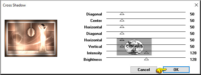 Effecten - Insteekfilters - Graphics Plus - Cross Shadow