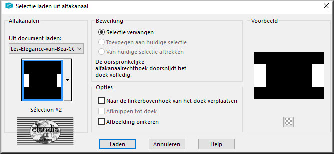 Selecties - Selectie laden/opslaan - Selectie laden uit alfakanaal : Sélection #2