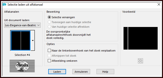 Selecties - Selectie laden/opslaan - Selectie laden uit alfakanaal : Selection #4