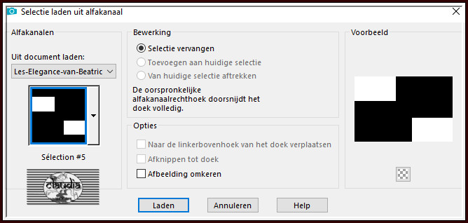 Selecties - Selectie laden/opslaan - Selectie laden uit alfakanaal : Selection #5