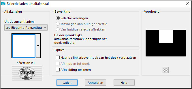 Selecties - Selectie laden/opslaan - Selectie laden uit alfakanaal : Sélection #1