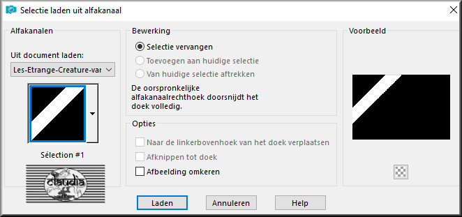 Selecties - Selectie laden/opslaan - Selectie laden uit alfkanaal : Sélection #1