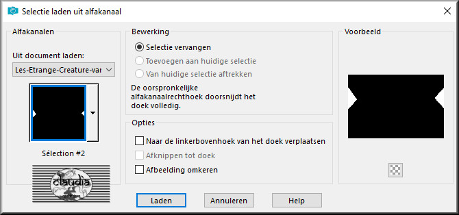 Selecties - Selectie laden/opslaan - Selectie laden uit alfakanaal : Sélection #2