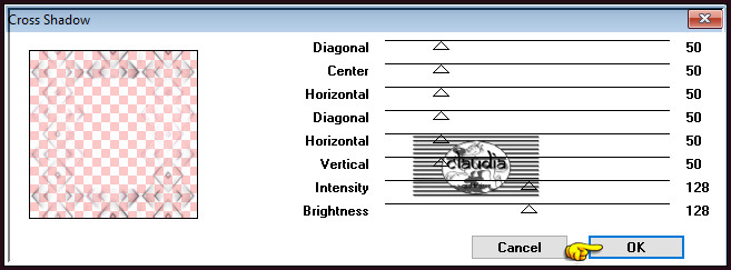 Effecten - Insteekfilters - Graphics Plus - Cross Shadow :