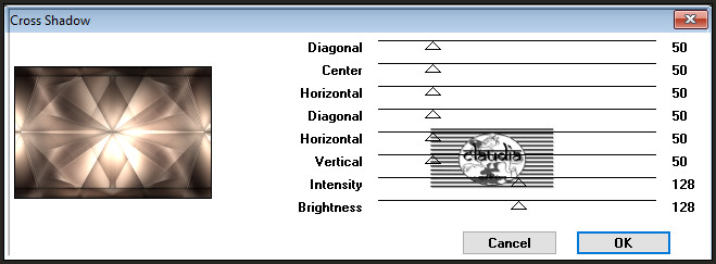 Effecten - Insteekfilters - Graphics Plus - Cross Shadow 