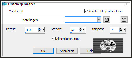 Aanpassen - Scherpte - Onscherp masker