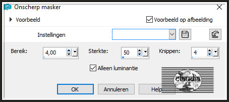 Aanpassen - Scherpte - Onscherp masker 