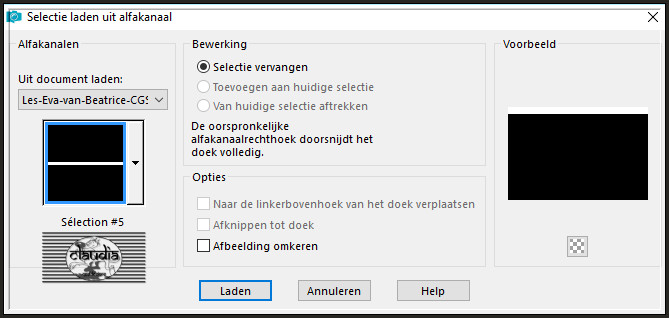 Selecties - Selectie laden/opslaan - Selectie laden uit alfakanaal : Sélection #5