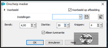 Aanpassen - Scherpte - Onscherp masker