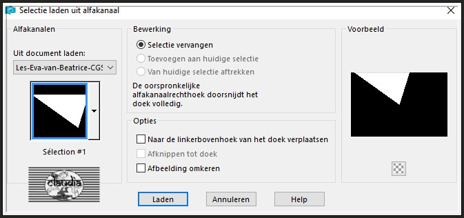 Selecties - Selectie laden/opslaan - Selectie laden uit alfakanaal : Sélection #1