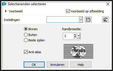 Selecties - Wijzigen - Selectieranden selecteren