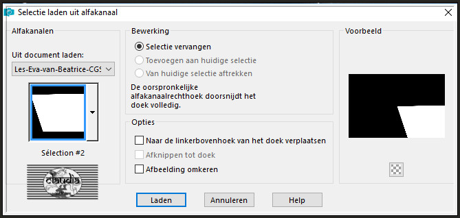 Selecties - Laden/opslaan - Selectie laden uit alfakanaal : Sélection #2